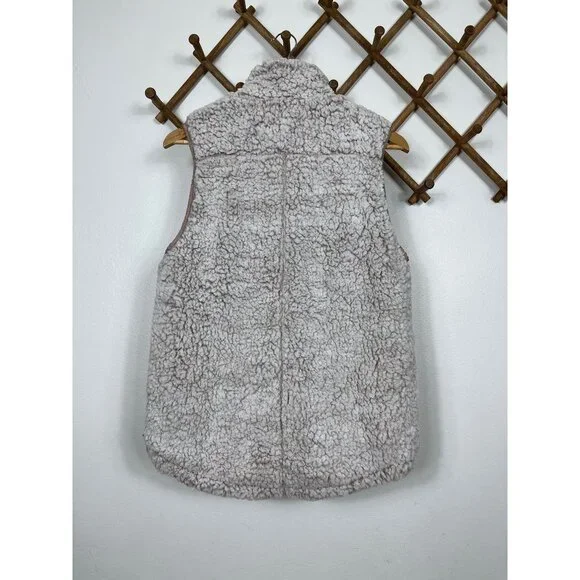 Thread & Supply Artic Teddy Bear Sherpa Fleece Vest In Pink Size M - Picture 2 of 6